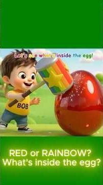 Red or Rainbow? Which Surprise Egg Is Best? #SurpriseEggs #kidssongs #badaboombunny #shorts #viral