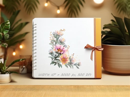 Watercolor Aster Flower Corner Clipart: Floral Border Set (digital Download) - Etsy