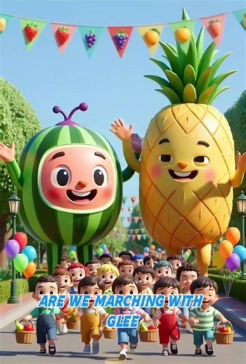 Fruit time is the best time! 🍎🍌🥭 Come march in the Fruit Parade and learn yummy fruits while having fun!@Somiekids #somiecartoons #EatFruits #KidsNutrition #NurseryRhymes #fyp