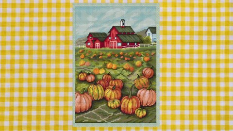 Pumpkin Farm Cross Stitch Pattern: Autumn Landscape Embroidery (PDF Download) - Etsy