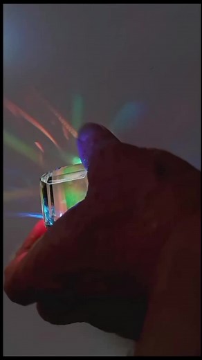 Chasing a Rainbow - Double refracted light through a prism. The other side of my studio! Flatlapping glass #Prism #crystalprism #refraction #doublerefraction #light #sunlight #naturallight #flatlapping #color #rainbow #lapidary #lapidaryart