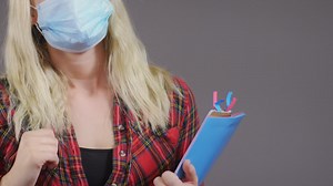 Free stock video - Close up of student wearing face mask