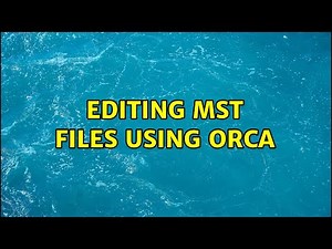 Editing MST files using ORCA