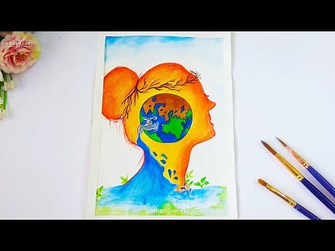 How to make Save water painting/" save water save life" step by step painting/easy drawing