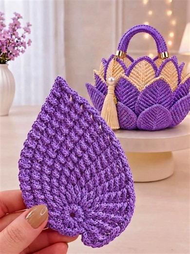 Leaf Motif Crochet Bag: Easy DIY Recycle Craft