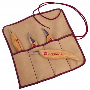 Buy FLEXCUT KN100 Carving Knife Set with Tool Roll - 4 Piece at Woodcraft