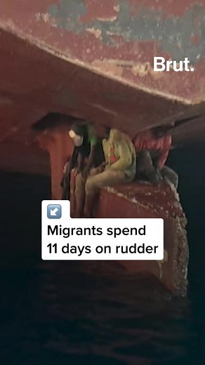 Three migrants spent 11 days sitting on the rudder of an oil tanker traveling across the Atlantic. #news #fyp