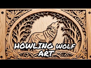 Howling Wolf Scroll Saw Fretwork Scene