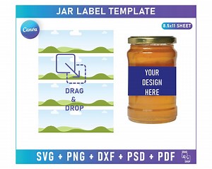 Canva Editable Label Template, Jar Label Template, Jar Sticker Template, Jar Label, Jar Sticker, Custom Jar Label, Honey Jar Label - Etsy