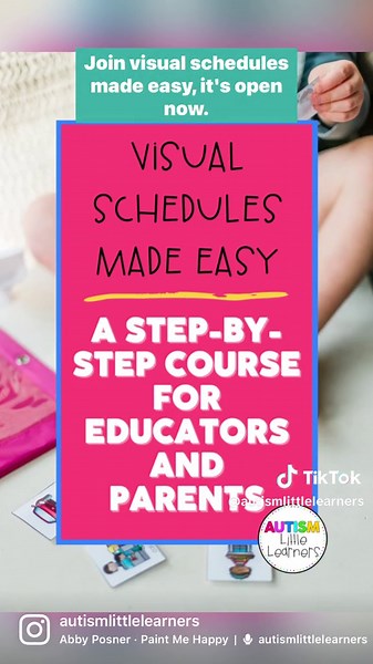 Check out this jam packed online course!!! The door are open now ❤️ Go to: www.autismlittlelearners.com/visualschedule #visualschedule #visualschedulesforautism #autism #autismteacher #autismclassroom #autismmom #autismlittlelearners