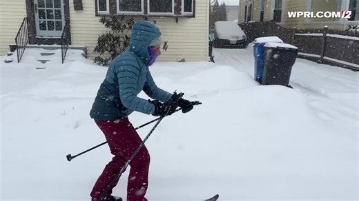 WATCH: Wenley Ferguson is cross-country skiing on a city side street near Roger Williams Park!❄️ Submit your photos and videos (as long as it's safe to do so) for a chance to be featured: https://www.wpri.com/ReportIt/ | WPRI 12