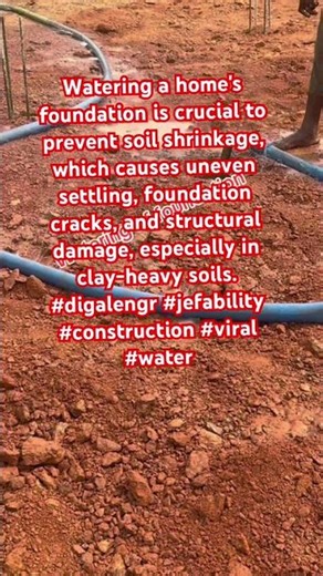 Watering a foundation is to prevent soil shrinkage, which causes uneven settling, foundation cracks