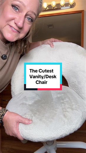 This cute faux fur rolling vanity chair is perfect for makeup rooms, beauty stations, and small spaces. Adjustable height, 360° swivel, and super comfy for getting ready or filming TikTok videos. @VINGLI GO #vanitychair #vanitysetup #makeuproom #smallspacesolutions #deskchair