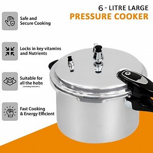 6 Litre Home Dual Handle aluminum Pressure Cooker Kitchen Catering Cookware  | eBay UK