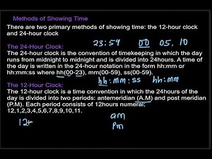 #65 Time: Introduction and Conversion Between 12-Hour and 24-Hour Clock Systems