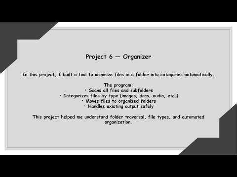 Folder Organizer | Python File Automation (Project 6)