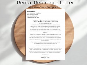 Rental Reference Letter Template Editable | Landlord Recommendation Letter PDF | Tenant Reference Letter for Apartment Rental - Etsy Canada