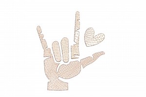 Heart Hand Sign Embroidery Design, Hand Sign Machine Embroidery, Hand Sign Lover Gift, Embroidery File, 4 Sizes, Instant Download - Etsy
