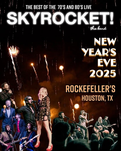 If time is indeed a construct, let’s build a rocket launcher. SKYROCKET! The band will be all systems go at Rockefeller’s in Houston this NYE. Ride with us. We’ll be waving out the windows to the memories of 2025, as we burst into 2026 looking for new ones. The time is now. The time is then. The time is when? It’s time again. https://www.eventbrite.com/e/new-years-eve-with-skyrocket-tickets-1830667368379?aff=oddtdtcreator | SKYROCKET!