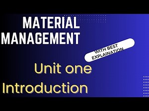 Material Management unit one tutorials