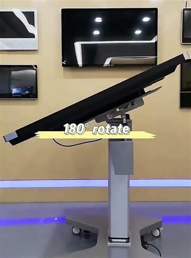 motorized height adjustable touch screen monitor interactive smart board use electronic mobile stand