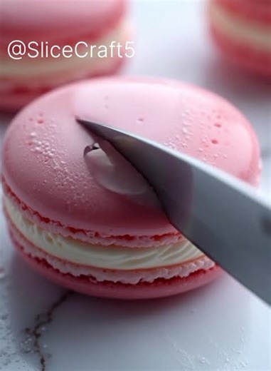 Perfect Macarons Cutting 🔪✨ | Satisfying Knife ASMR