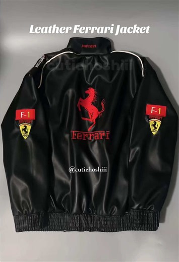 Stylish Black Leather Ferrari Jacket for Fans