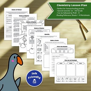 States of Matter Lesson Plan: Chemistry Curriculum, K-3 Worksheets (PDF) - Etsy Australia