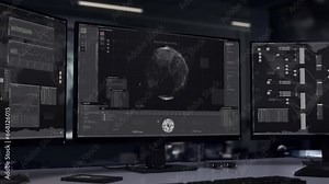 Spy Agents Use Internet Data Tracking Program To Discover Mission Target. Analyzing Secret Data With Spy Computer. IP Data Tracking Spy System Discovers Location. Satellite Tracking. Intelligence