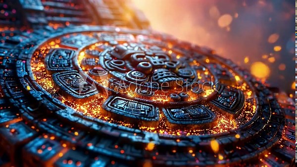ancient mayan calendar building animation
