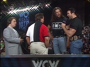 The Outsiders and Syxx interrupt commentary Nitro - February 17th, 1997 | WCW Nation