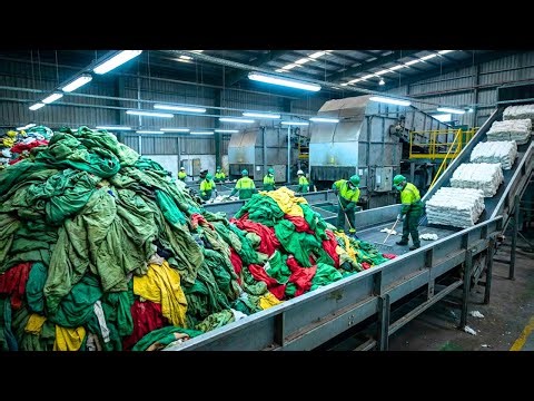 How Old Clothes Become New Yarn | Inside a Recycling Factory (Full Process)