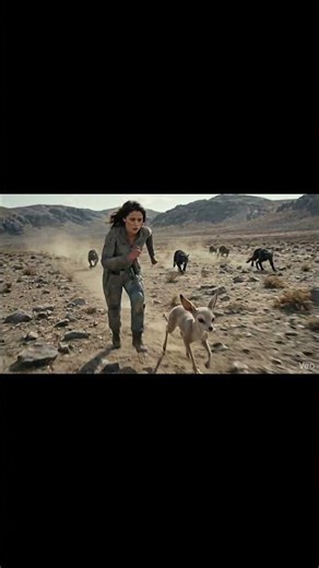 Woman and dog hunted by alien monsters #scifi #survival #shorts