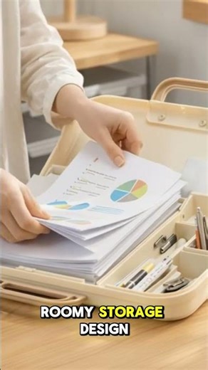 Portable Plastic File Folder – A4 Sized Waterproof Document Box with Lock Handle and Pencil Case