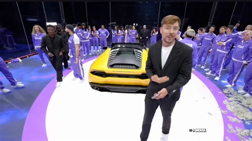 Twitch streamer RebeuDeter won a Lamborghini by outsmarting MrBeast Streamers had to keep their hand on the Lamborghini while blindfolded and take it off as close as possible to the 10 minute countdownHis friend helped him win by using a vlog camera timer to tell him exactly when to take his hand off
