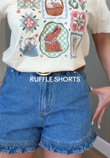 Stylish Ruffle Denim Shorts for Spring Outfits