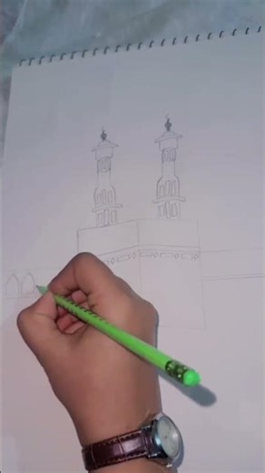 Easy Kaaba Drawing for beginners | Islamic sketch Art