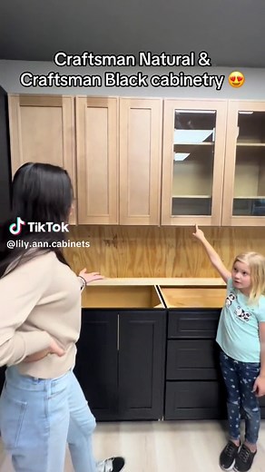 Two-Tone Kitchen Cabinets: Craftsman Natural & Black Shaker