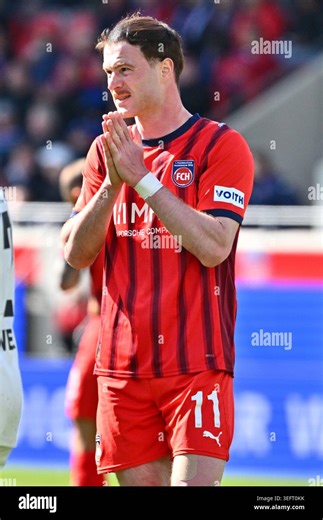 16 May 2026, Baden-Württemberg, Heidenheim: Soccer, Men: Bundesliga, 1. FC Heidenheim - FSV Mainz 05,Matchday 34, Voith-Arena. Budu Zivzivadze (1. FC Heidenheim 1846) reacts after a missed opportunity. Photo: Jan-Philipp Strobel/dpa - IMPORTANT NOTE: In accordance with the regulations of the DFL German Football League and the DFB German Football Association, it is prohibited to utilize or have utilized photographs taken in the stadium and/or of the match in the form of sequential images and/or v