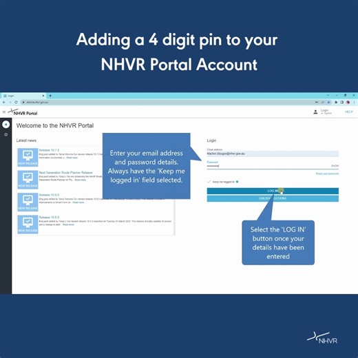 5 comments | You can now set up a four digit pin on your #NHVR portal account and when you call us, cite this number to our team, saving you time and making it easier to get to the reason for your call. Find out how you can get set up your pin here  https://bit.ly/36Q8HJH or watch below  | National Heavy Vehicle Regulator | Facebook
