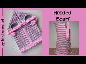 How to Crochet a Hooded Scarf with Ears + Chart for All Sizes
