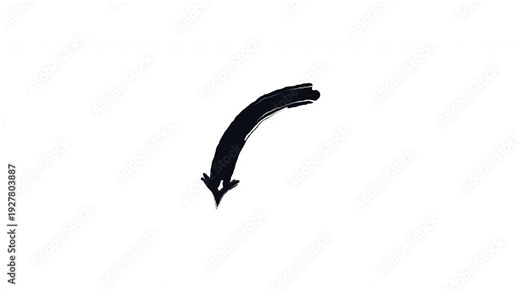 Curved down arrows in sweeping movement bold thick stroke animation. Downward arc. Left curve. Expressive grunge marker highlight pointers 4K video motion. Animated ink rough direction collection