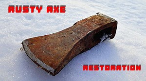 Axe restoration with a burned handle finish