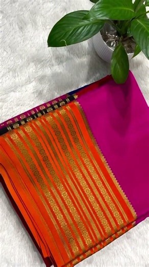 Pure Mysore Silk Saree in Big floral border in contrast colour, BEST SELLING saree of 2026#trending