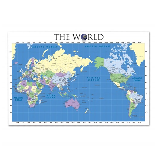 World Map Wall Graphic Mural