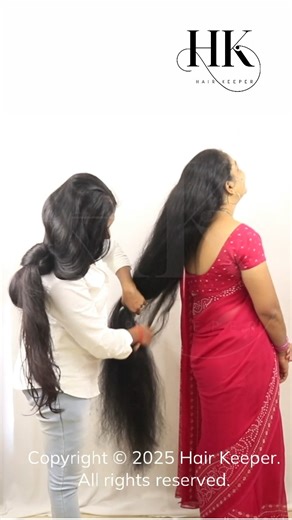 ILHW/indianlonghairworld on Instagram: "Floor-Length Hair Beauty ✨ Massive Loose Bun & Silky Knee-Length Hair Brushing ASMR #haircare #hair Witness the ultimate long hair beauty moment! 💫 A young lady with an extra-loose mid-back hair bun made from her floor-length, 5-feet long silky hair gently brushes and detangles another lady’s below-knee, super-healthy, shiny, and ultra-thick hair. Every stroke highlights the natural shine, smooth texture, and perfect hair care technique used to keep long