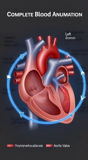 Blood flow of human heart ❤️ anatomy
