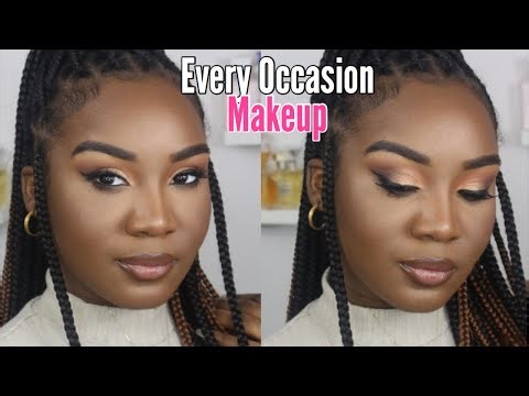 CLASSIC GOLD EYESHADOW EVERY OCCASION MAKEUP LOOK | STEP BY STEP MAKEUP FOR BEGINNERS BLACK WOMEN