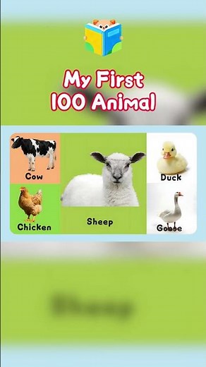 First 100 Animal Words for Toddlers 🐮 Learn Chicken, Duck, Goose & Sheep Sounds