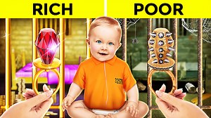 RICH JAIL VS BROKE JAIL || Funny Hacks to Trick Pregnant Officer by 123GO! CHALLENGE | 123 GO Challenge